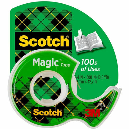 Scotch Magic Tape Dispenser - Clear Permanent Adhesive - 0.75’’ x 18.06 yd - General Purpose/Office