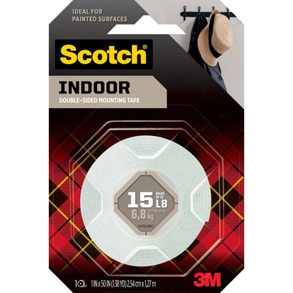 Scotch Mounting Tape: 4.17ft x 1’’ White Foam - Multipurpose - 1 Roll - Tape & Putty
