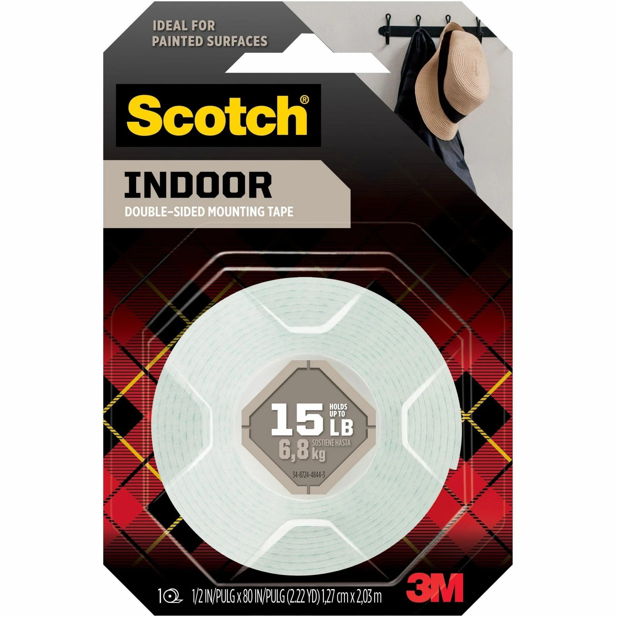 Scotch Mounting Tape: 6.25ft x 0.50’’ White Foam Roll - Tape & Putty