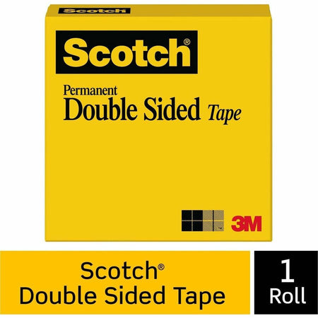 Scotch Permanent Double-Sided Tape - 1/2’’W - 25 yd Length x 0.50’’ Width - 1’’ Core - Clear - Adhesive Backing