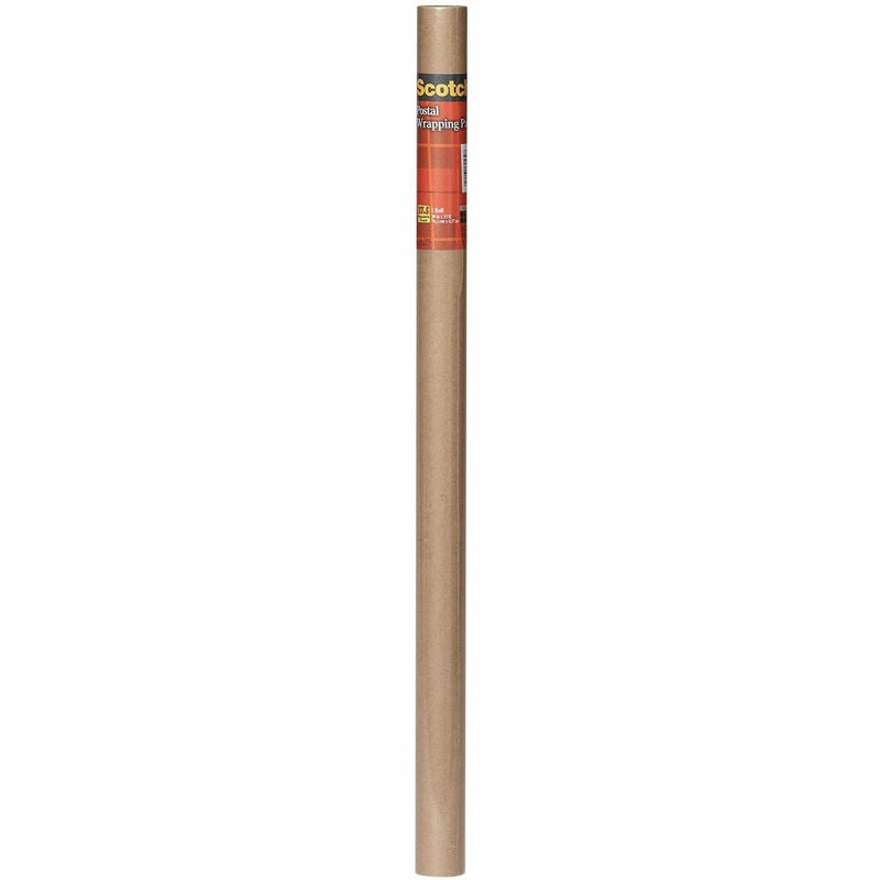 Scotch Postal Wrapping Paper: 30’’ x 15 ft - 60 lb Kraft Brown - 1 Roll - Packing Supplies