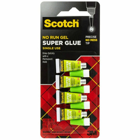 Scotch Super Glue Gel - 0.05 grams Single-Use Tubes - 0.02 oz - 4 / Pack