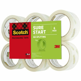 Scotch Sure Start Packaging Tape: Clear 54.60 yd Length - 6/Pack - Packing Tape & Dispensers