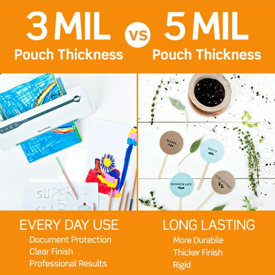 Scotch Thermal Laminating Pouches - Letter Size 5 mil Thickness - 100 Pack - Supplies