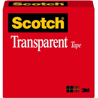 Scotch Transparent Tape: 3/4’’W x 36 yd - Clear Stain & Moisture Resistant - Multipurpose Mending Packing - General