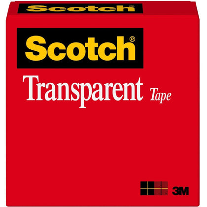 Scotch Transparent Tape: 3/4’’W x 36 yd - Clear Stain & Moisture Resistant - Multipurpose Mending Packing - General