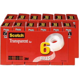 Scotch Transparent Tape - 3/4’’W - 36 yd Length x 0.75’’ Width - 1’’ Core - Clear - Stain Resistant Moisture - General
