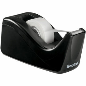 Scotch Two-tone Desktop Office Tape Dispenser - Holds Total 1 Tape(s) - 1’’ Core - Refillable - Non-skid Base - Black