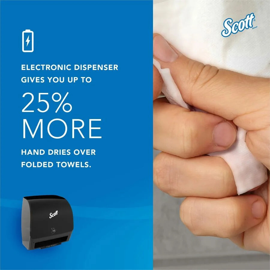 Scott Automatic Slimroll Towel Dispenser: Compact Hygienic Wall Mount - Black - Paper Dispensers