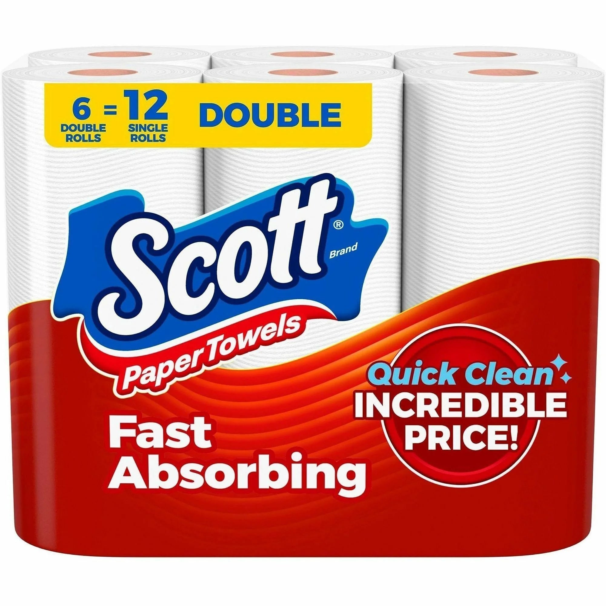 Scott Choose-A-Sheet Paper Towels - 6 Rolls - White Fiber