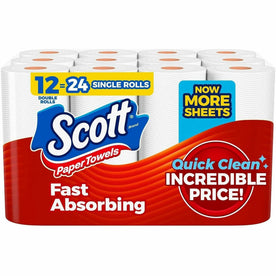 Scott Choose-A-Sheet Paper Towels - White - Fiber - 12 / Pack