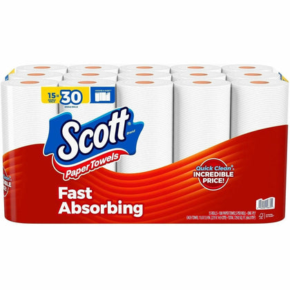 Scott Choose-A-Sheet Paper Towels - White Fiber - 15 Pack