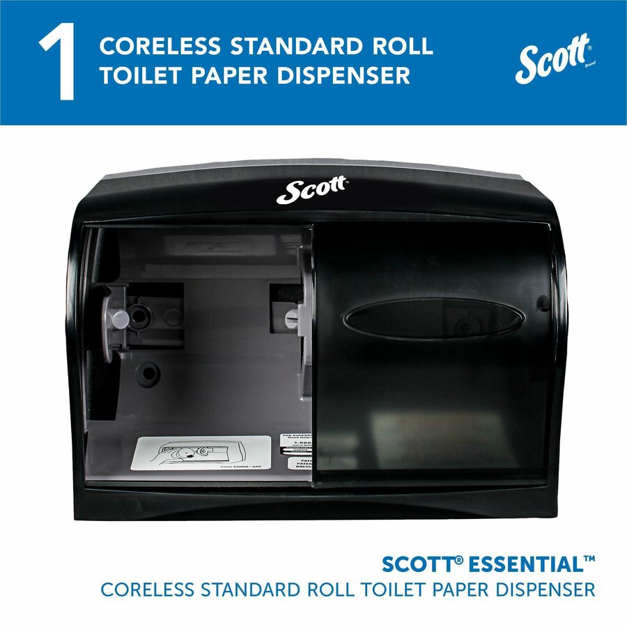 Scott Coreless Standard Roll Toilet Paper Dispenser - 2 x - 7.6’’ Height 11’’ Width 6’’ Depth - Bathroom Tissue
