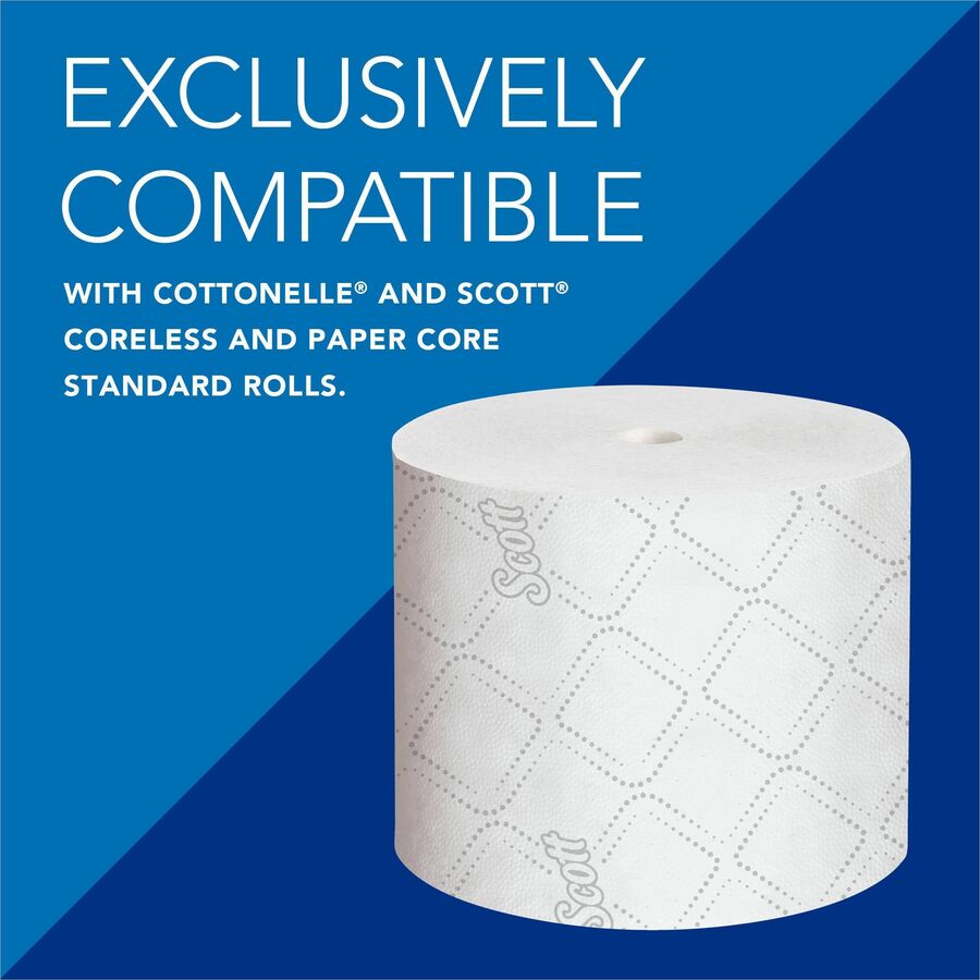 Scott Coreless Standard Roll Toilet Paper Dispenser - 2 x - 7.6’’ Height 11’’ Width 6’’ Depth - Bathroom Tissue