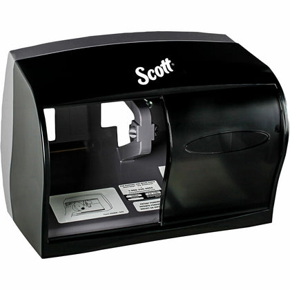 Scott Coreless Toilet Paper Dispenser - Durable Black ABS Plastic - Microban Protection - Bathroom Tissue Dispensers