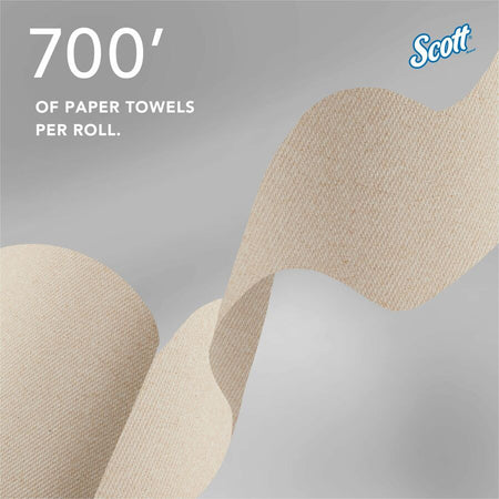 Scott Essential 100% Recycled Hard Roll Towels - 8’’ Width x 700 ft Length - 4200 Sheets - Brown - 6 / Carton - Paper