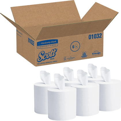 Scott Essential Roll Center Pull Towels - Fast-Drying Absorbency Pockets - Paper