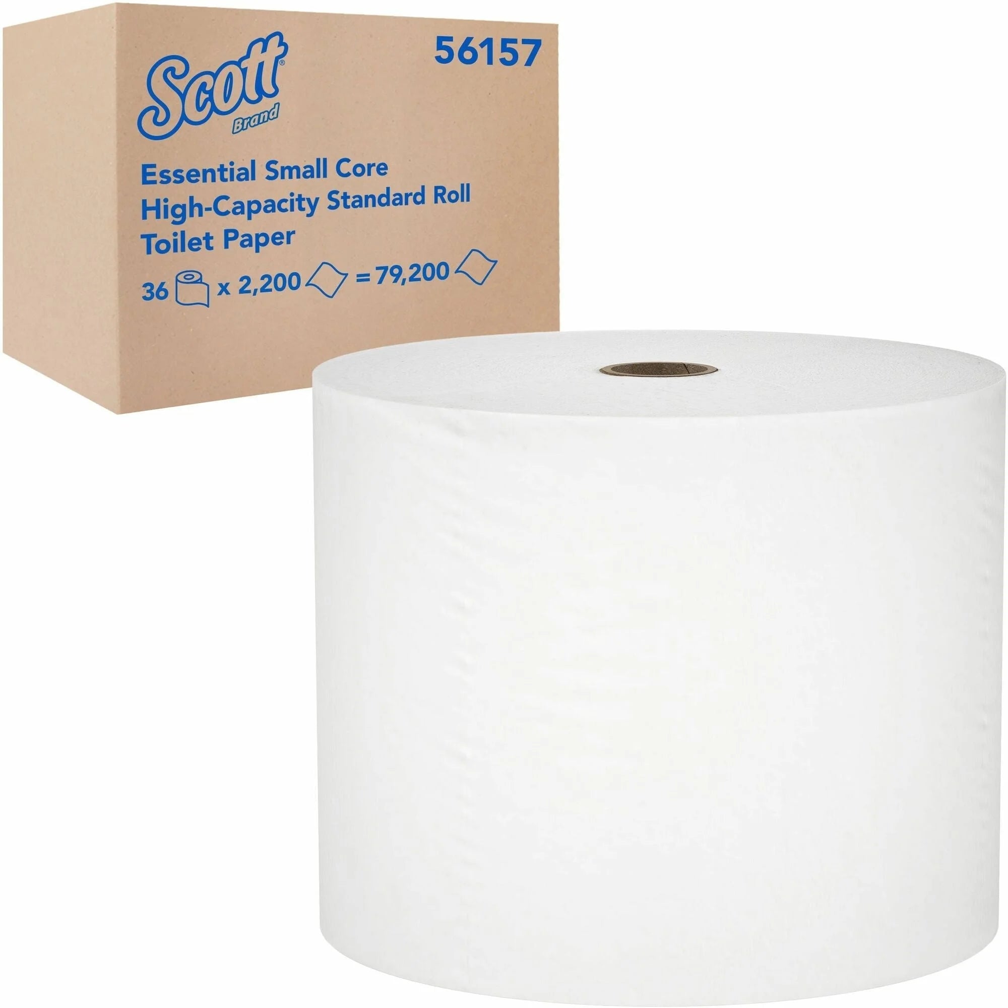 Scott Essential Small Core Toilet Paper - 1 Ply - 2200 Sheets - White - 36 Rolls - Bathroom Tissue