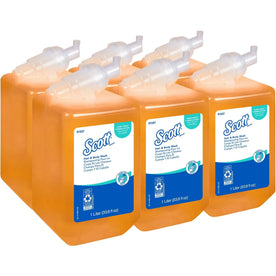 Scott Foam Hair & Body Wash: Citrus Scent 33.8 fl oz - Pleasant Residue-free - Skin Care Dispensers Refills