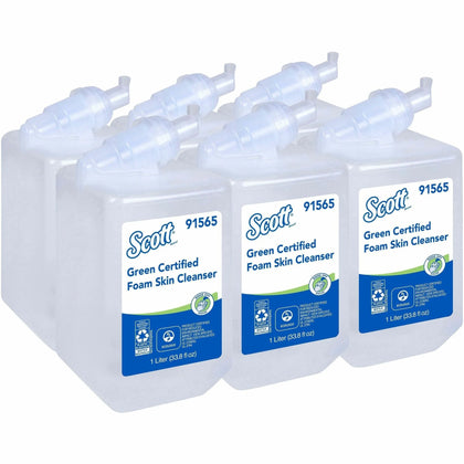 Scott Green Certified Foam Hand Soap - 1.06 Quart - Hands-Free Dispenser - Skin Care Dispensers & Refills