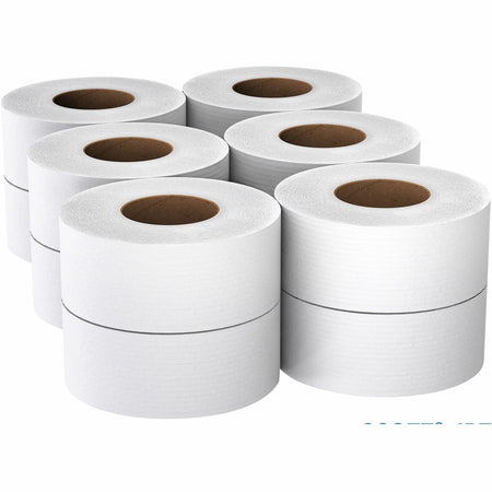 Scott High-Capacity Jumbo Roll Toilet Paper - 2 Ply - White - 12/Carton - Bathroom Tissue