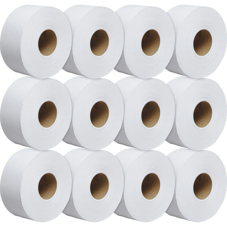 Scott JRT Jr Jumbo Roll Bath Tissue - 1 Ply - 2000 ft - White - 12/Carton - Bathroom