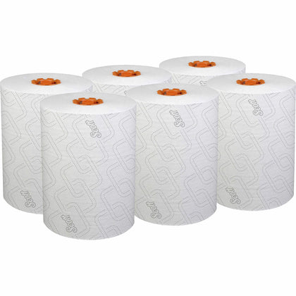 Scott Paper Towel: 8’’ x 580 ft - White & Orange - 6/Carton - Towels
