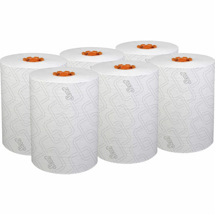 Scott Paper Towel: 8’’ x 580 ft - White & Orange - 6/Carton - Towels