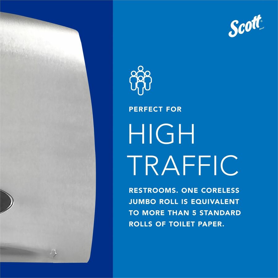 Scott Pro Coreless Jumbo Roll Toilet Paper Dispenser - 1 x - 9.38’’ Diameter - Bathroom Tissue Dispensers