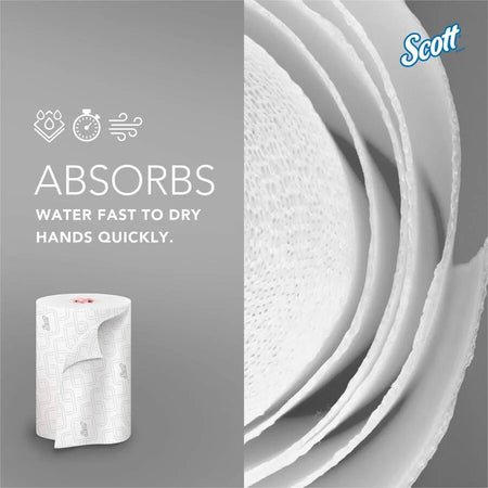 Scott Pro Slimroll Hard Roll Towels - 8’’ x 580 ft - White/Pink - 6/Carton - Paper
