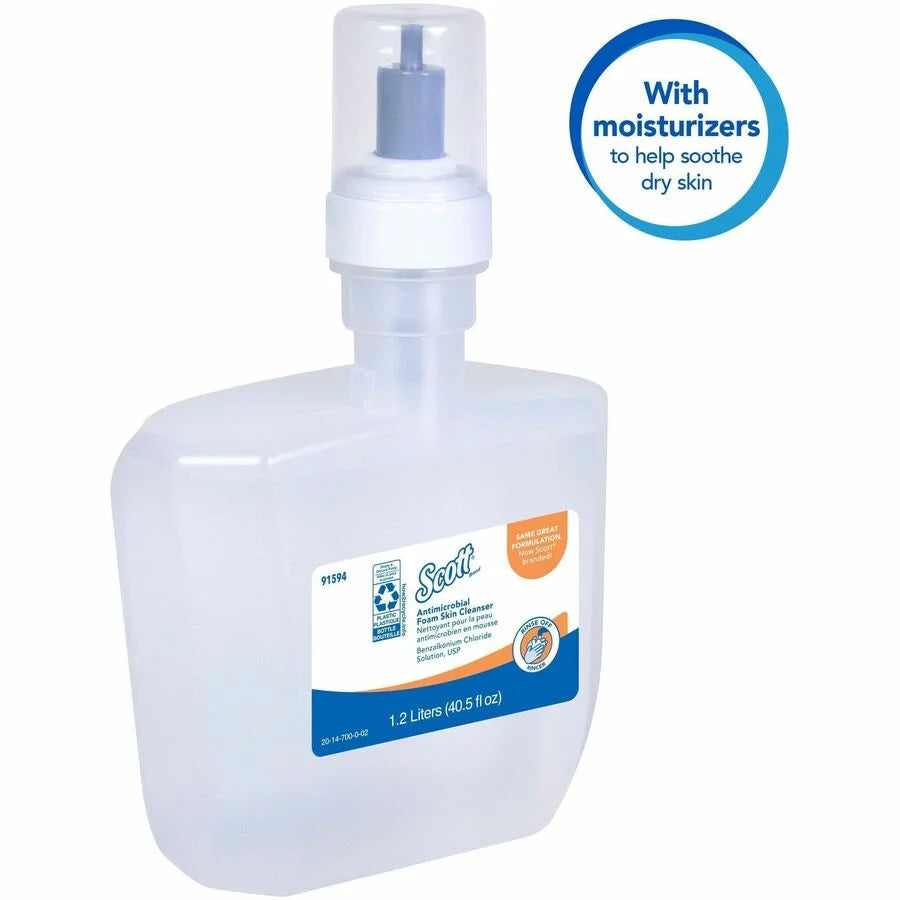 Scott® Antimicrobial Foam Skin Cleanser - Antibacterial Formula - 1.27 Quart - Care Dispensers & Refills