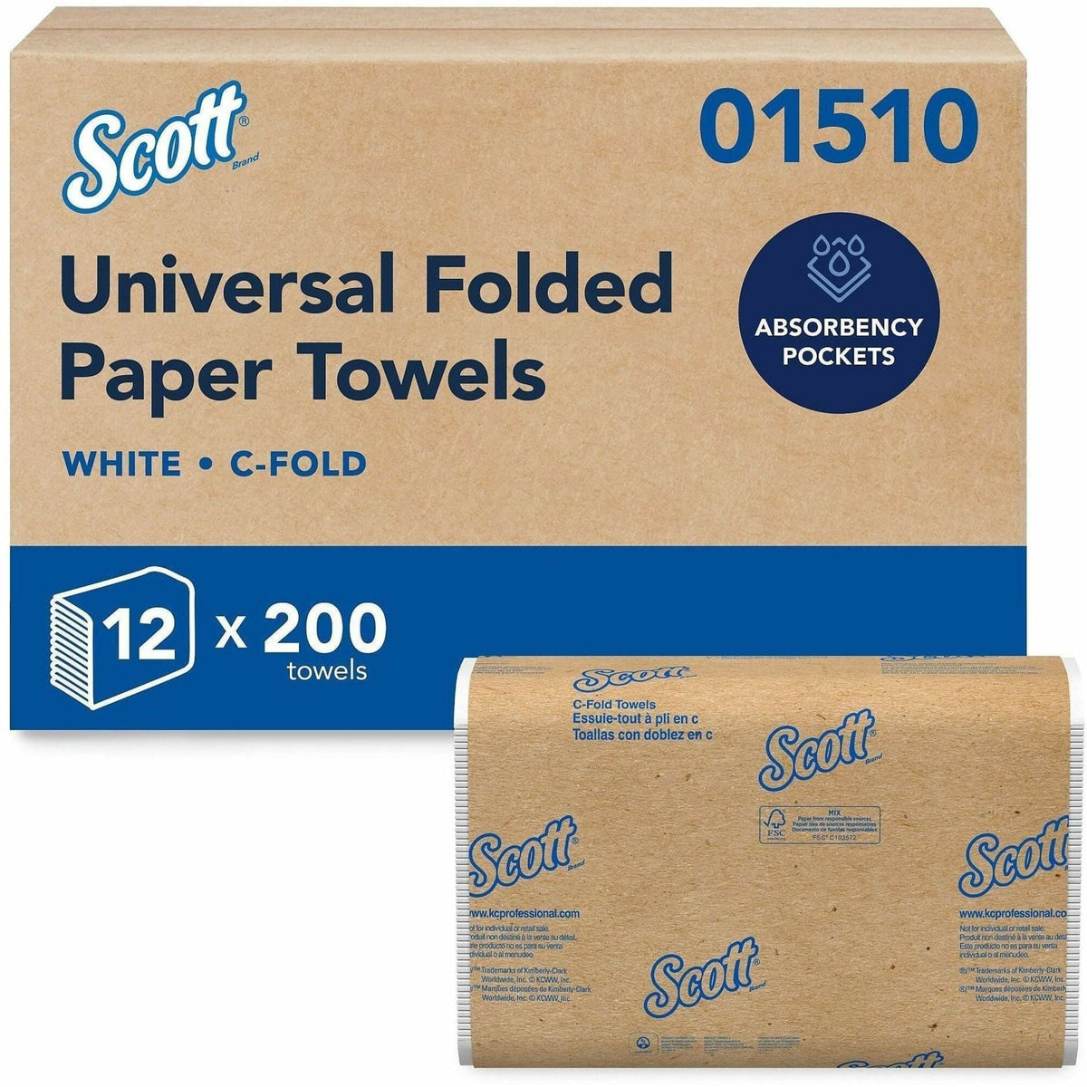 Scott&reg; Essential C Fold Paper Towels with Fast-Drying Absorbency Pockets - 2000