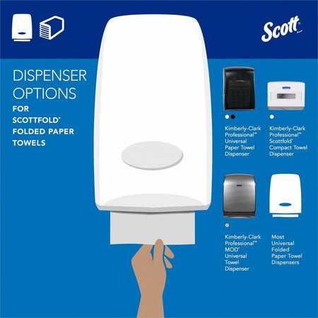 Scott® Pro Scottfold Multifold Paper Towels with Fast-Drying Absorbency Pockets - 9.40’’ Width x 12.40’’ Length - White