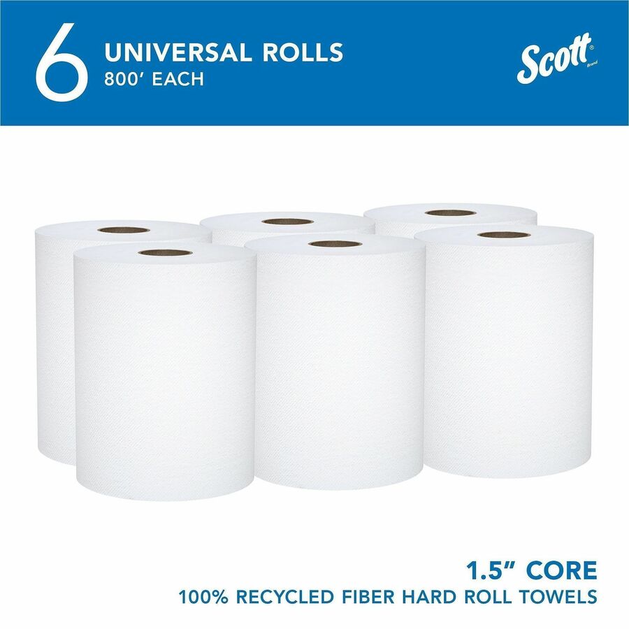 Scott&reg; Universal 100% Recycled Fiber Hard Roll Paper Towels - Alternate-Image1