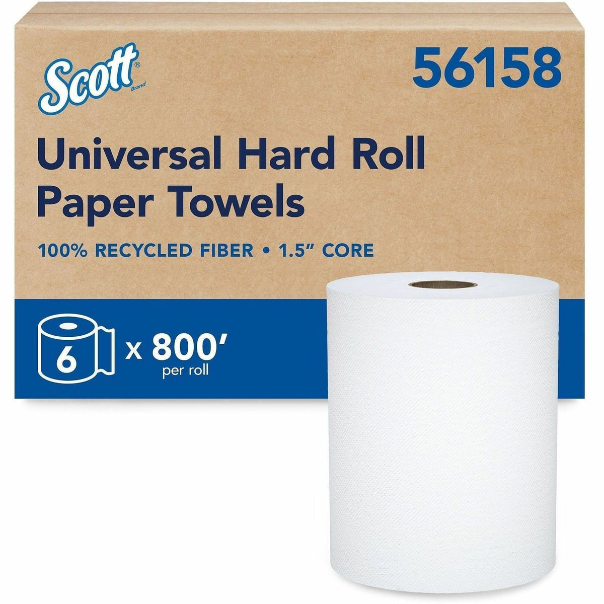 Scott&reg; Universal 100% Recycled Fiber Hard Roll Paper Towels - 2000