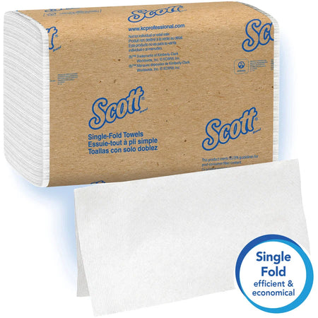 Scott Single-Fold Towels - White - 9.30’’ x 10.50’’ - 250/Pack - 16/Carton - Paper