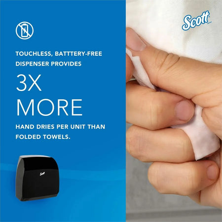 Scott Slimroll Towel Dispenser: Hygienic Compact Touch-free - Black Plastic - Wall Mountable - Paper Dispensers