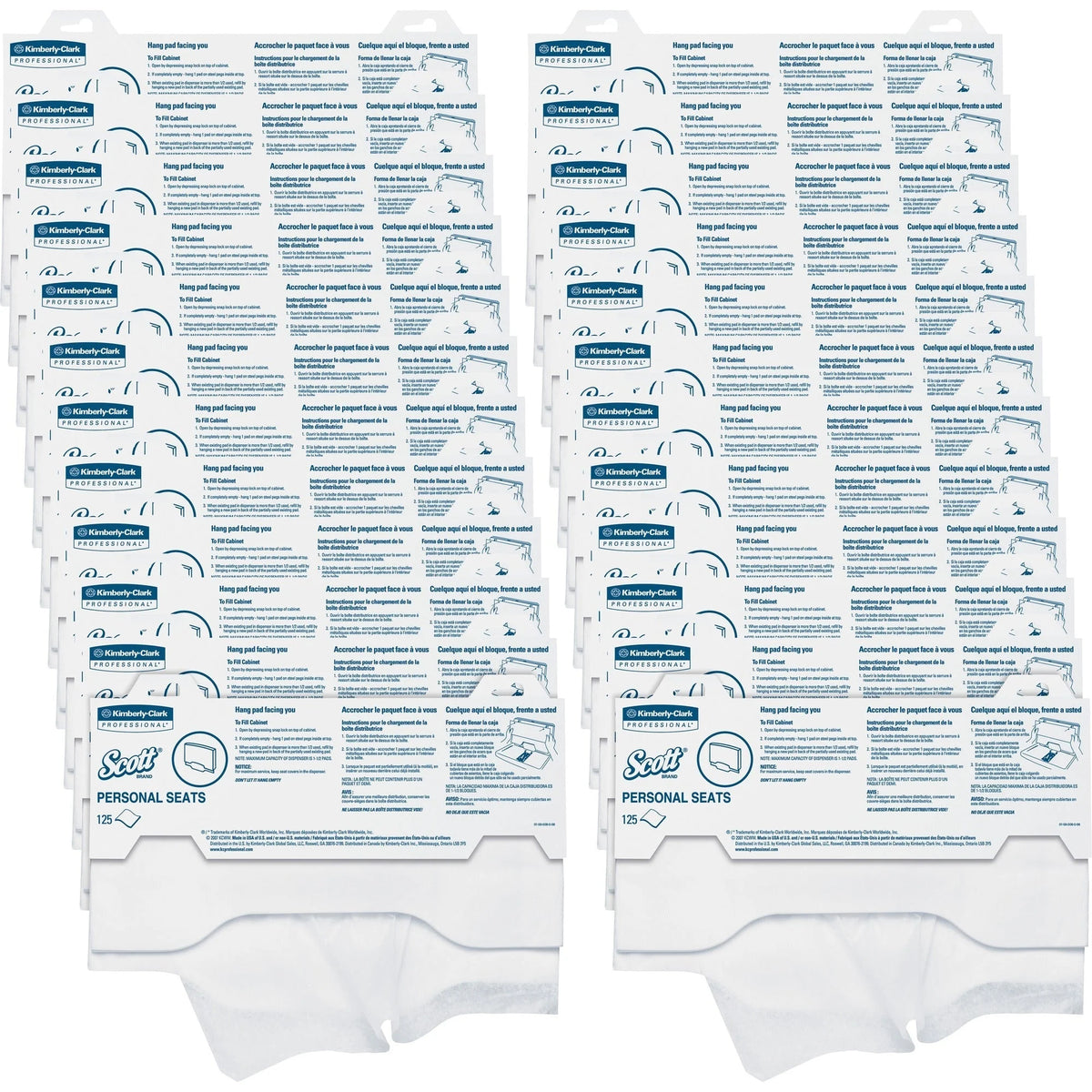 Scott Toilet Seat Covers - White 15’’x17’’ 125/Pack - Convenient Carton
