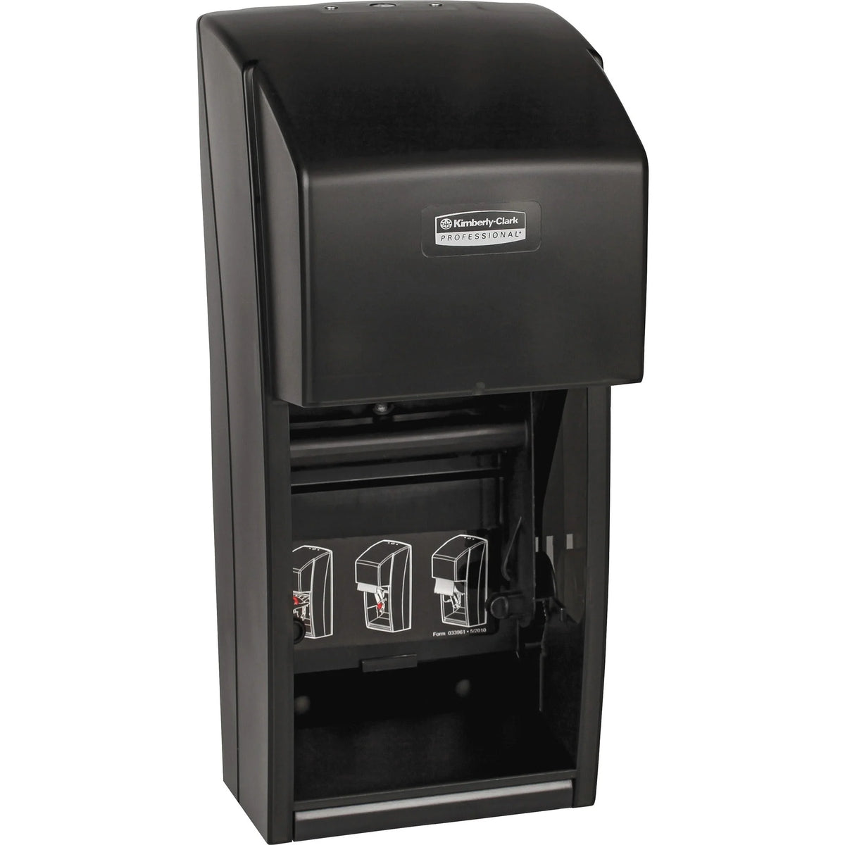 Scott Vertical Double Roll Toilet Paper Dispenser - 13.6’’ Height x 6’’ Width 6.6’’ Depth - Smoke Gray - Lockable - 1