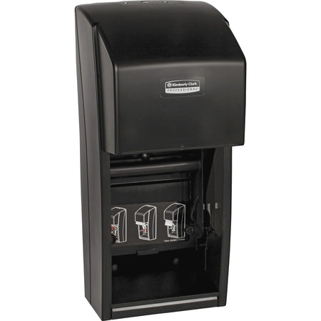 Scott Vertical Double Roll Toilet Paper Dispenser - 13.6’’ Height x 6’’ Width 6.6’’ Depth - Smoke Gray - Lockable - 1
