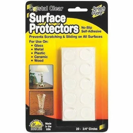 Scratch Guard Surface Protectors: 0.75’’ Circle Clear - 20/Pack - Casters & Glides
