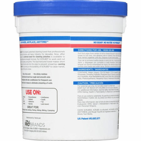 SCRUBS In-A-Bucket Hand Cleaner Towels - Rear