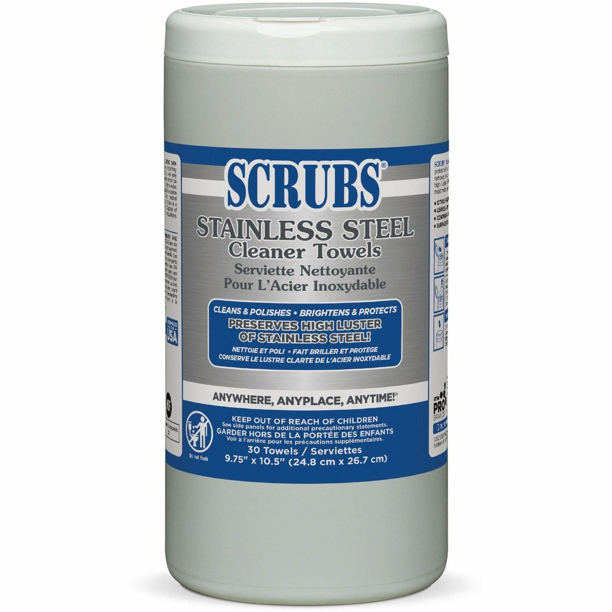 SCRUBS Stainless Steel Cleaner Wipes - 2000