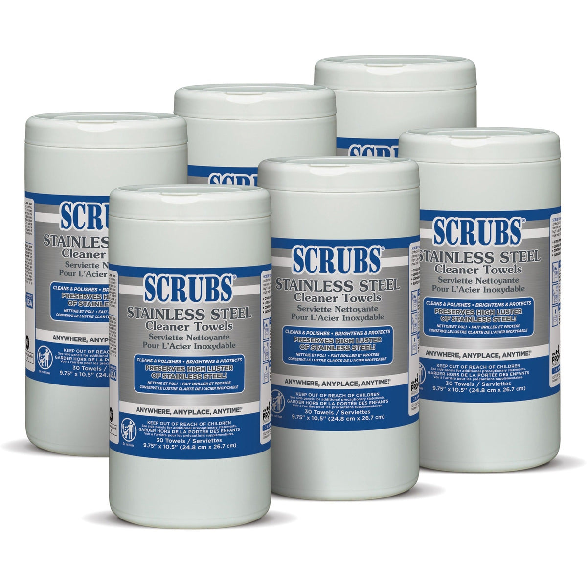 SCRUBS Stainless Steel Cleaner Wipes - 2000
