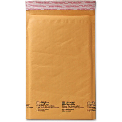 Sealed Air JiffyLite Bubble Mailers - #0 - 6x10 - Peel & Seal - Kraft - 25/Carton