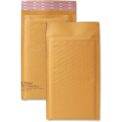 Sealed Air JiffyLite Bubble Mailers - #00 - 5x10 - Peel & Seal - Kraft - 25/Carton