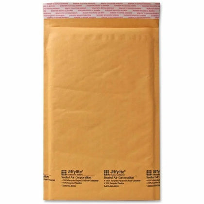 Sealed Air JiffyLite Bubble Mailers - #1 Size - Peel & Seal - Kraft - 100/Carton