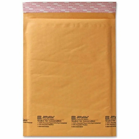 Sealed Air JiffyLite Bubble Mailers - #2 - 8.5’’ x 12’’ - Peel & Seal - Kraft - 100/Carton