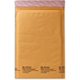 Sealed Air JiffyLite Bubble Mailers - #4 - 9 1/2’’ x 14 - Peel & Seal - Kraft - 25/Carton