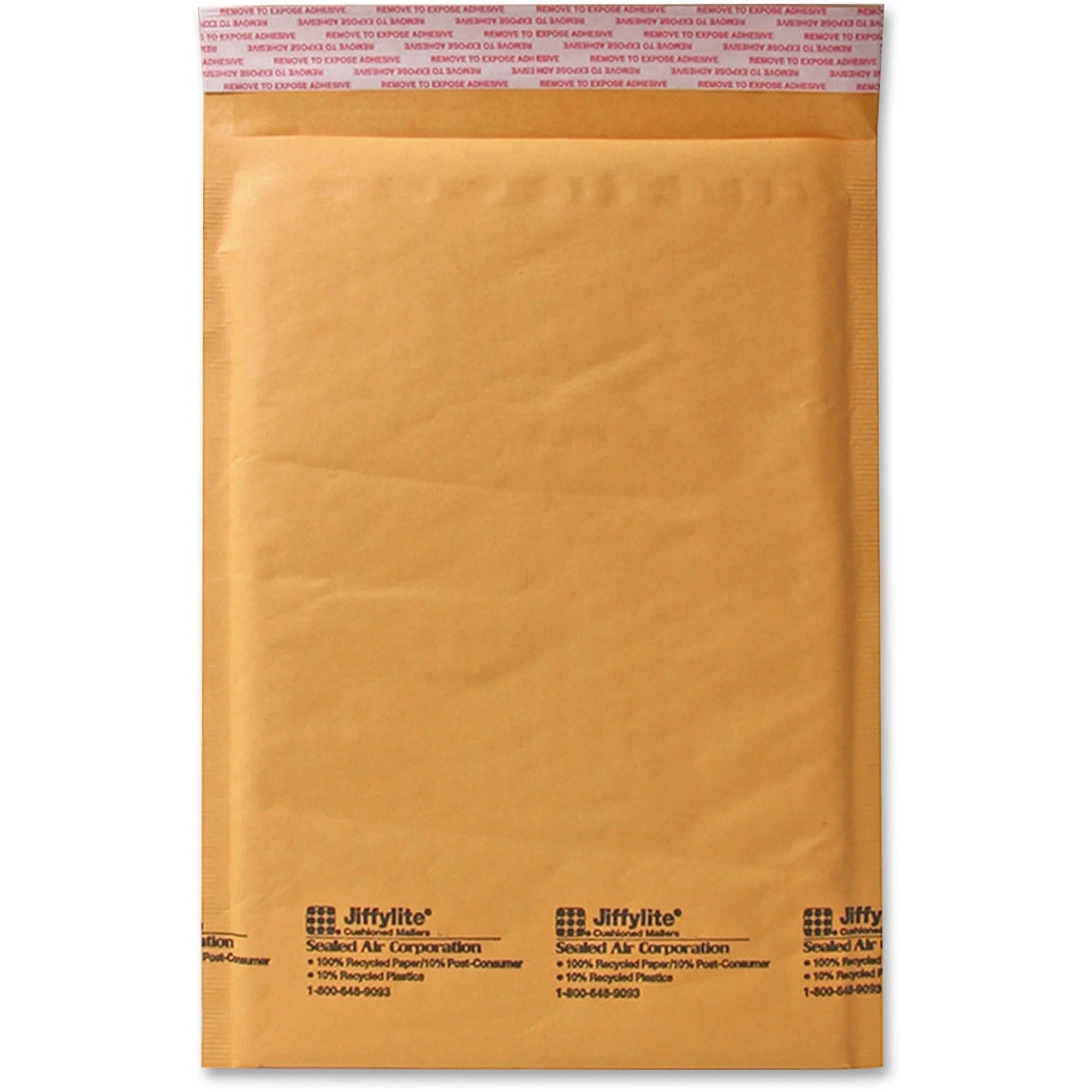 Sealed Air JiffyLite Bubble Mailers - #4 - 9 1/2’’ x 14 - Peel & Seal - Kraft - 25/Carton